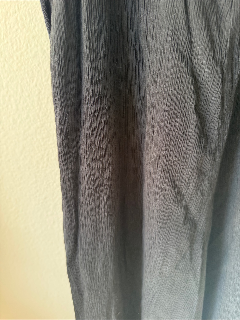 Anthropologie Black Textured Wide Leg Jumpsuit with Scoop Neck - Picture 6 of 9